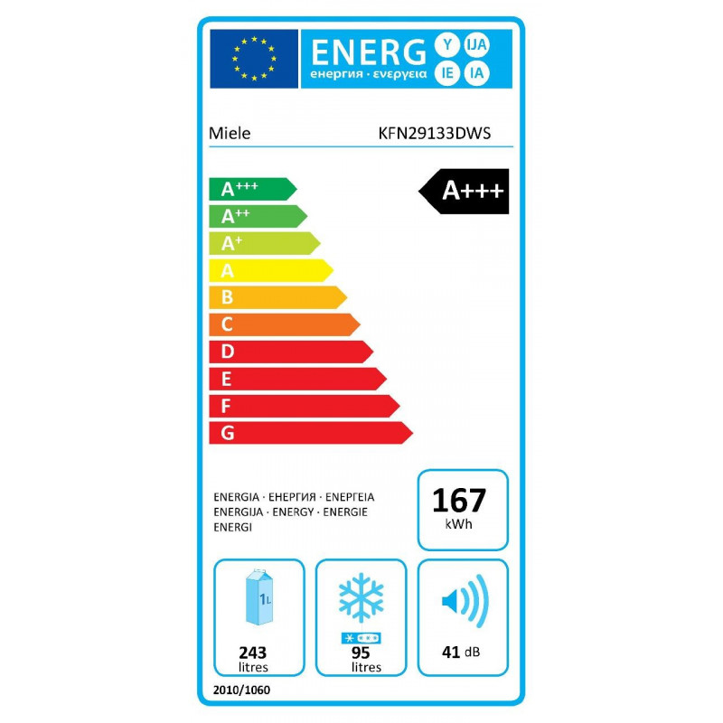 Réfrigérateur congélateur MIELE KFN29133DWS