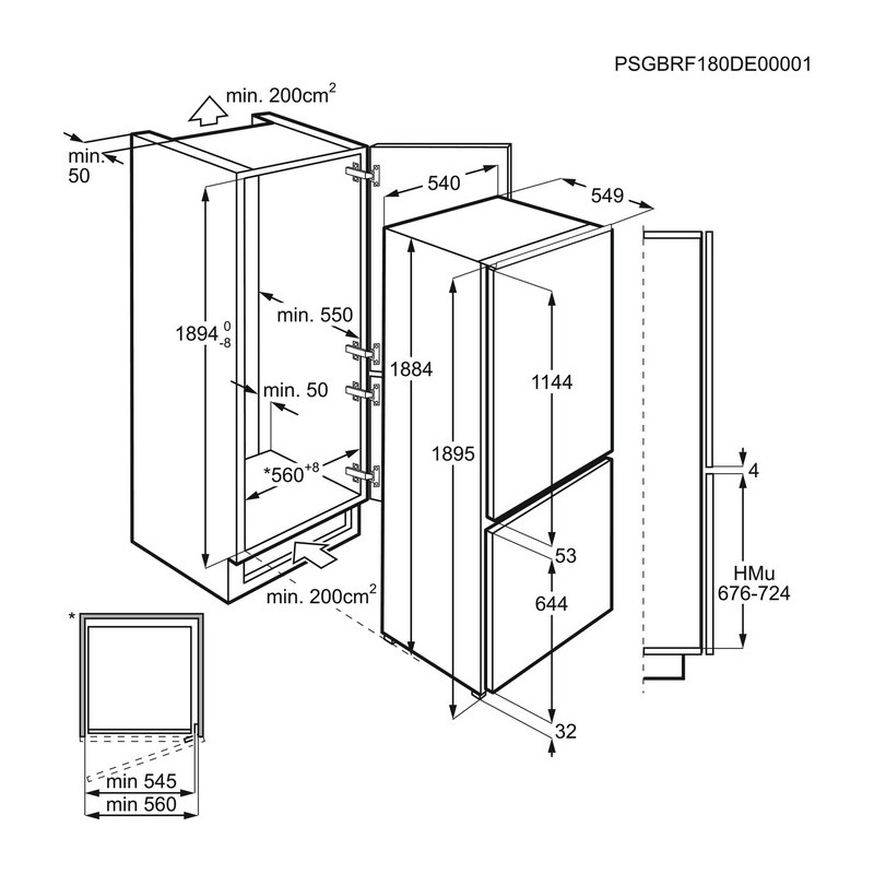 Réfrigérateur congélateur ELECTROLUX ENN3012AOW