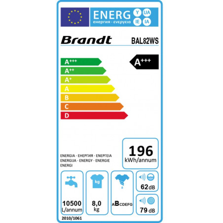 Lave Linge BRANDT BAL82WS