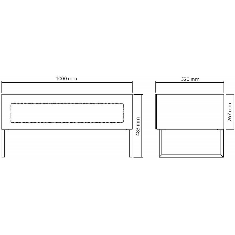 Meuble TV NORSTONE KHALM 100 NOIR LAQUE