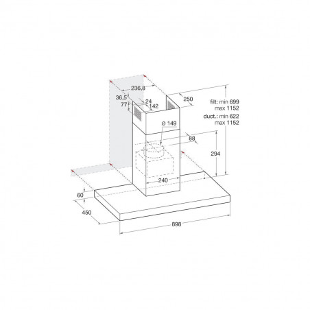 Hotte HOTPOINT-ARISTON HHBS9.4FLMX