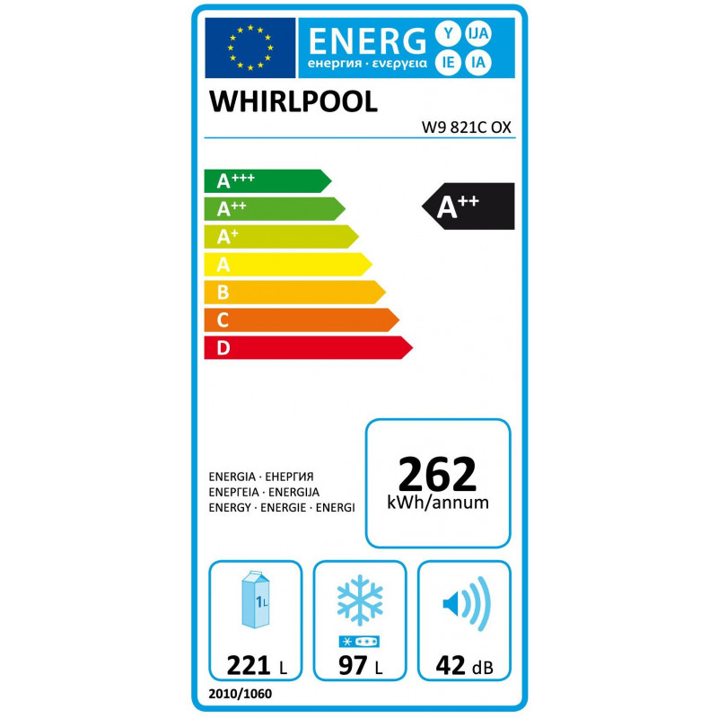 Réfrigérateur congélateur WHIRLPOOL W9821COX