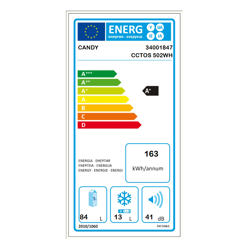 Réfrigérateur CANDY CCTOS502WH