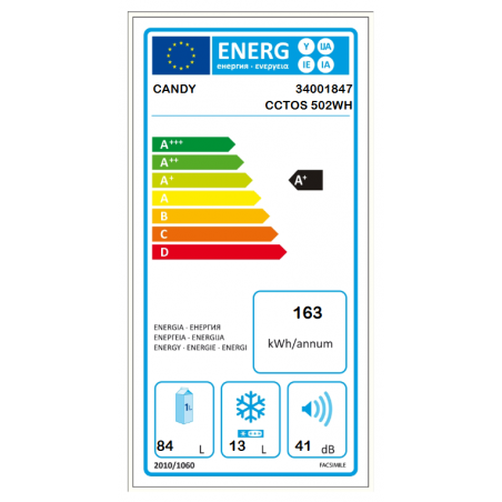 Réfrigérateur CANDY CCTOS502WH