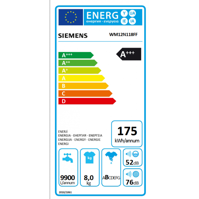 Lave Linge SIEMENS WM12N118FF