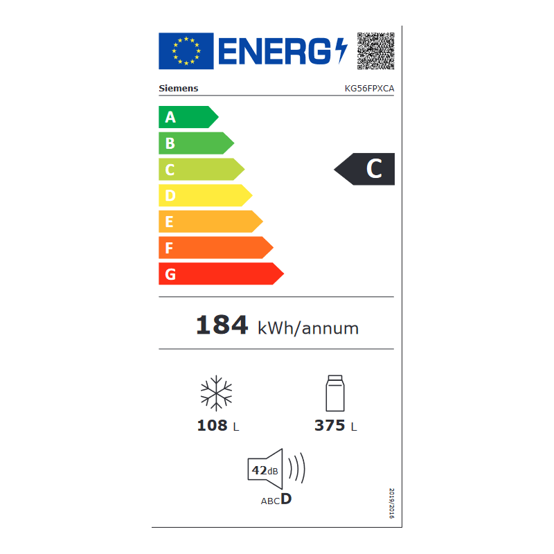 Réfrigérateur congélateur SIEMENS KG56FPXCA