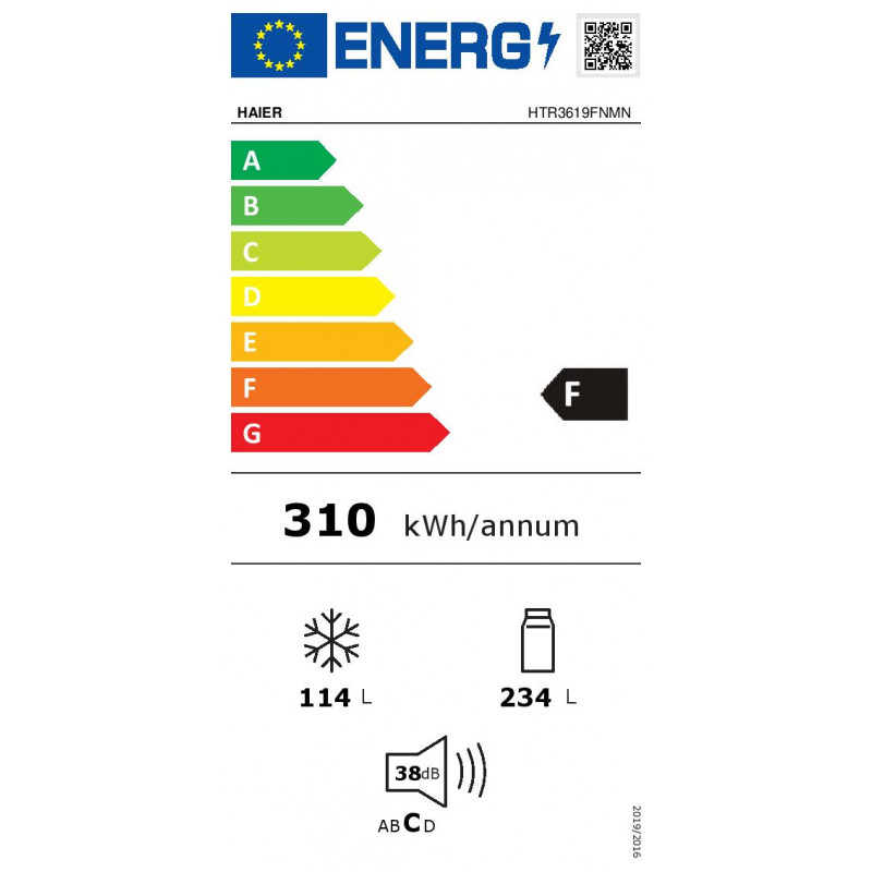 Réfrigérateur congélateur HAIER HTR3619FNMN