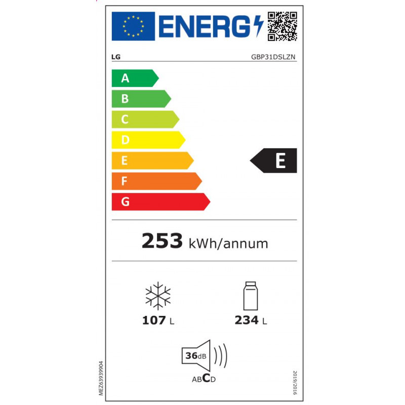 Réfrigérateur congélateur LG GBP31DSLZN