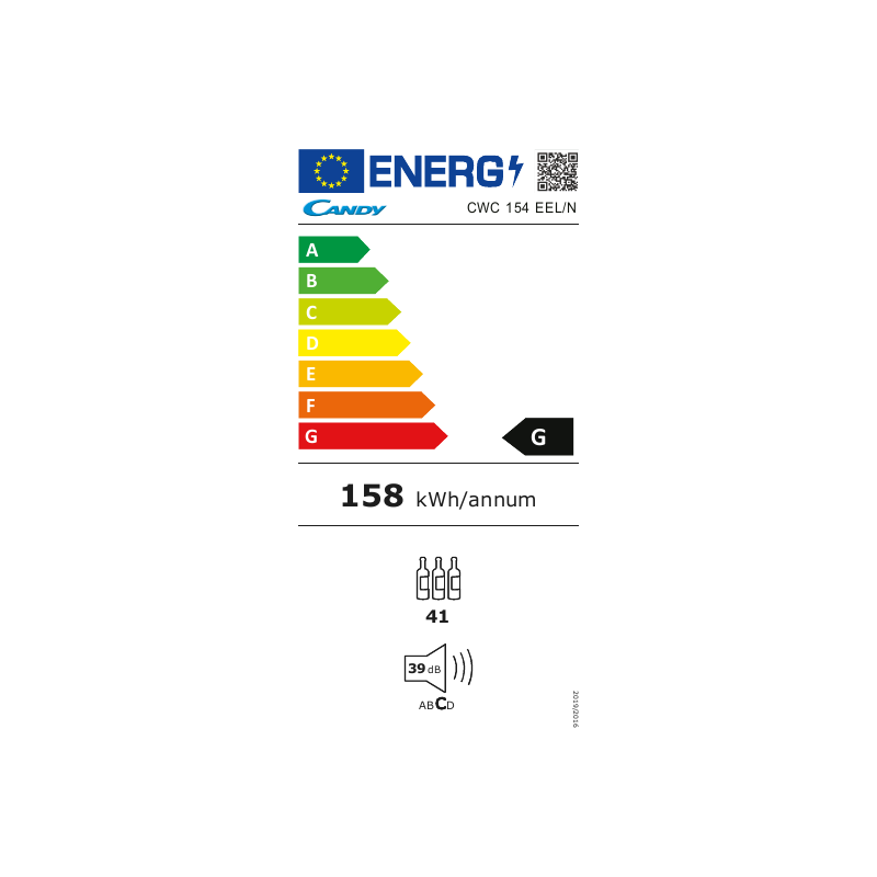 Cave à vin CANDY CWC154EEL/N