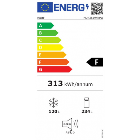 Réfrigérateur congélateur HAIER HDR3619FNPW