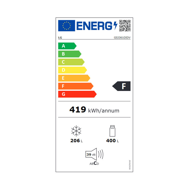 Réfrigérateur congélateur LG GSJ361DIDV