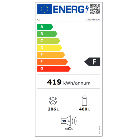 Réfrigérateur congélateur LG GSJ361DIDV