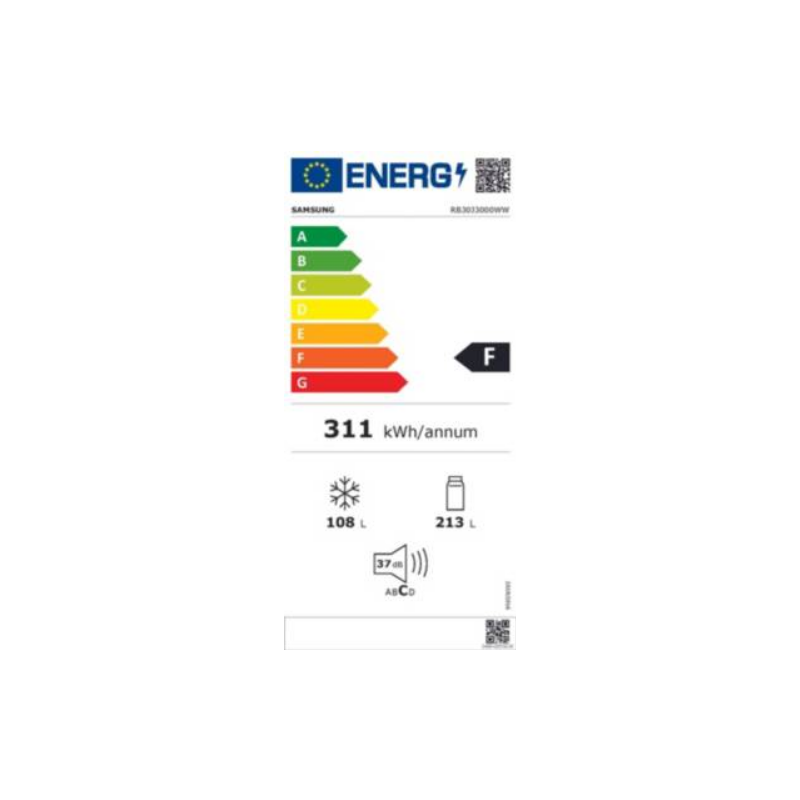 Réfrigérateur congélateur SAMSUNG RB30J3000WW/EF