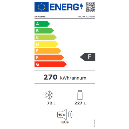 Réfrigérateur congélateur SAMSUNG RT29K5030WW/EF