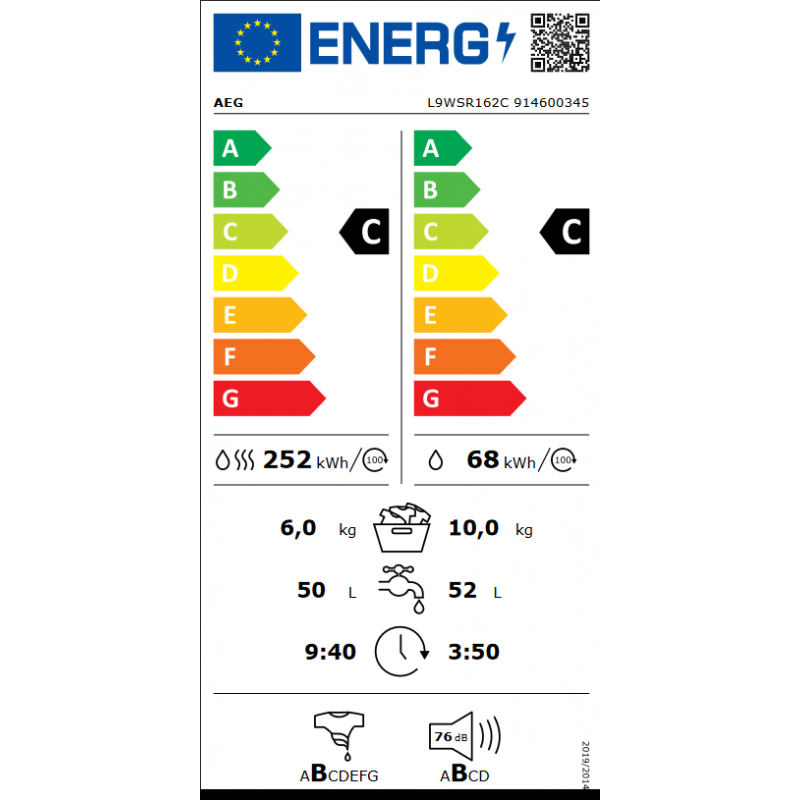 Lave Linge AEG L9WSR162C