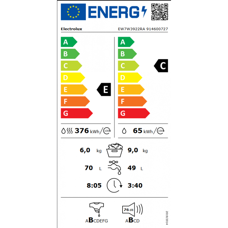 Lave Linge ELECTROLUX EW7W3922RA