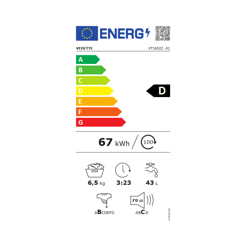 Lave Linge VEDETTE VT16522