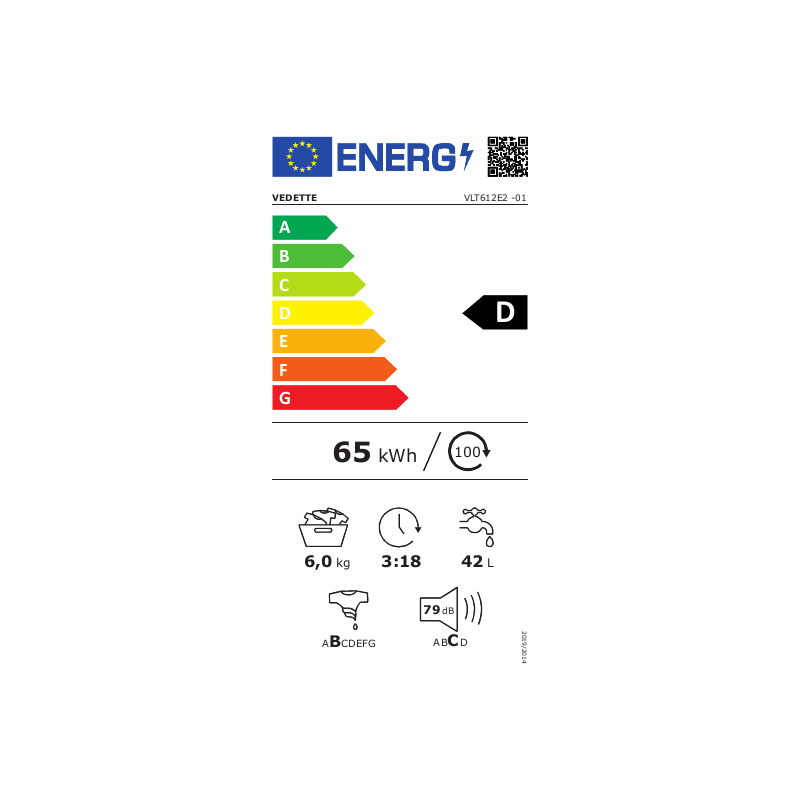 Lave Linge VEDETTE VLT612E2