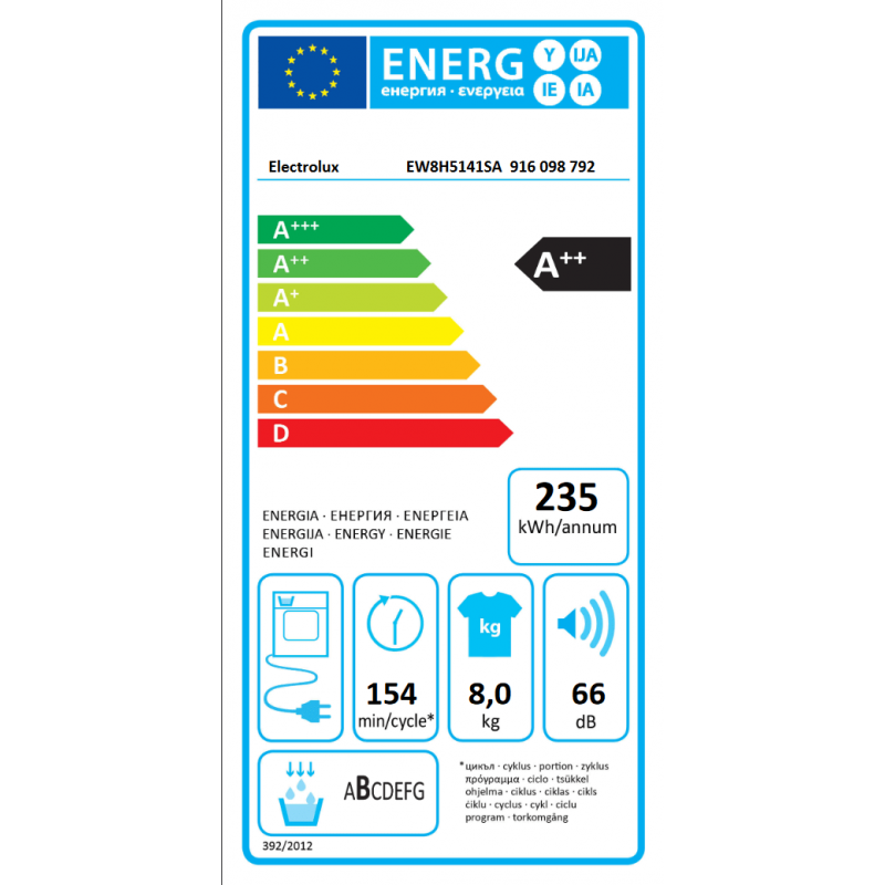 Sèche Linge ELECTROLUX EW8H5141SA