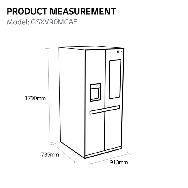 Réfrigérateur congélateur LG GSXV90MCAE