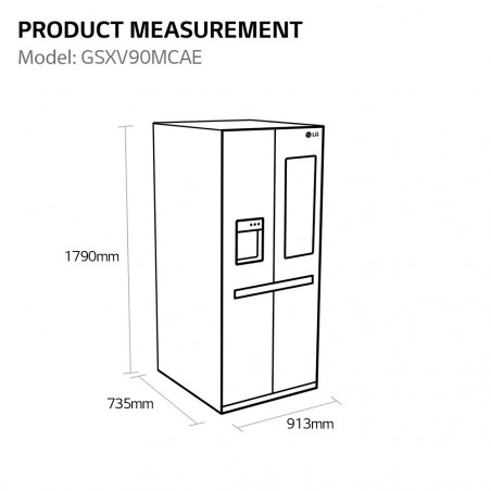 Réfrigérateur congélateur LG GSXV90MCAE