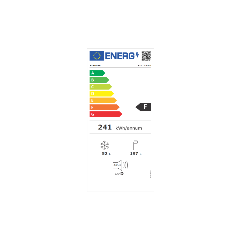 Réfrigérateur congélateur HISENSE FTN250FFW