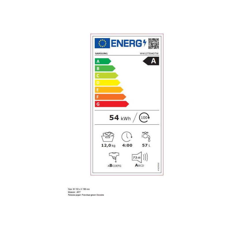 Lave Linge SAMSUNG WW12T504DTW/S3