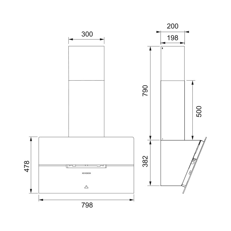 Hotte ROBLIN MOLIERE 800 VERRE N