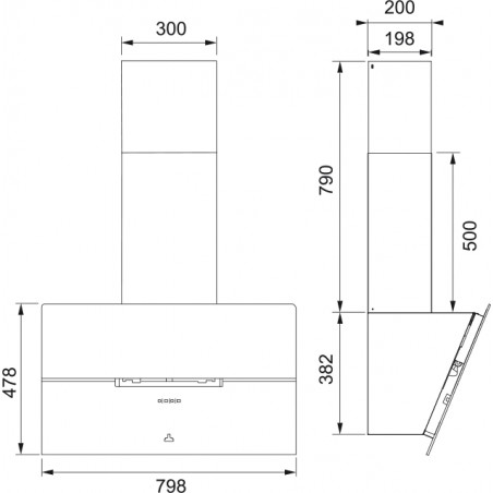 Hotte ROBLIN MOLIERE 800 VERRE N