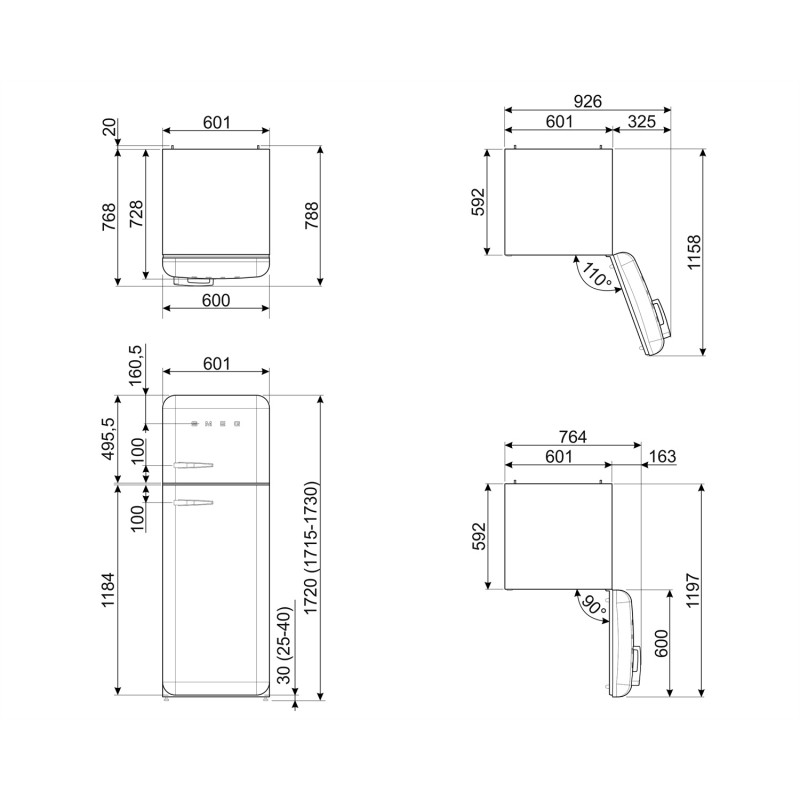 Réfrigérateur congélateur SMEG FAB30LPG5