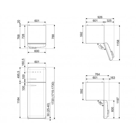 Réfrigérateur congélateur SMEG FAB30LPG5