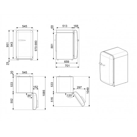 Réfrigérateur Une Porte SMEG FAB10HRRD5