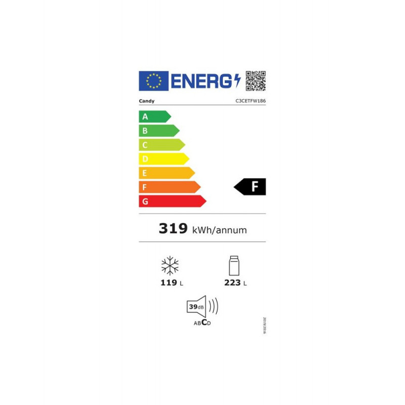 Réfrigérateur congélateur CANDY C3CETFW186