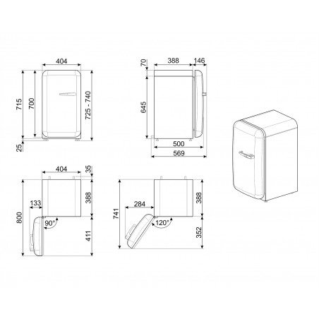 Réfrigérateur SMEG FAB5LPB5