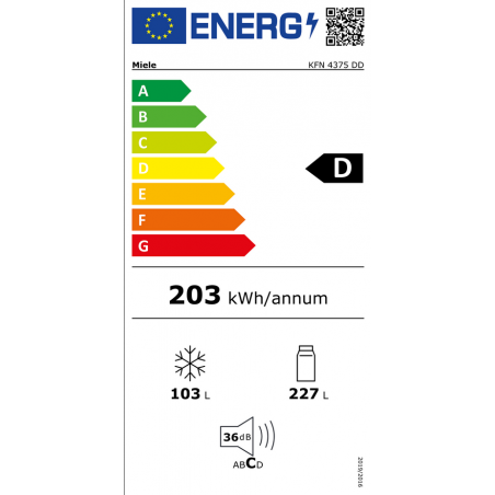 Réfrigérateur congélateur MIELE KFN4375DDB