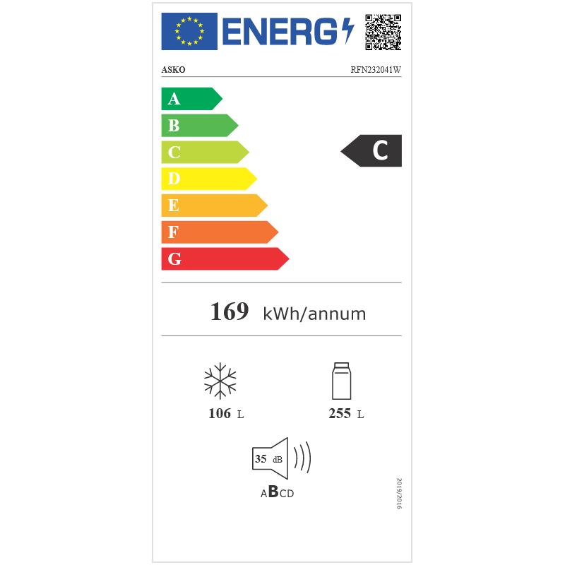 Réfrigérateur congélateur ASKO RFN232041W