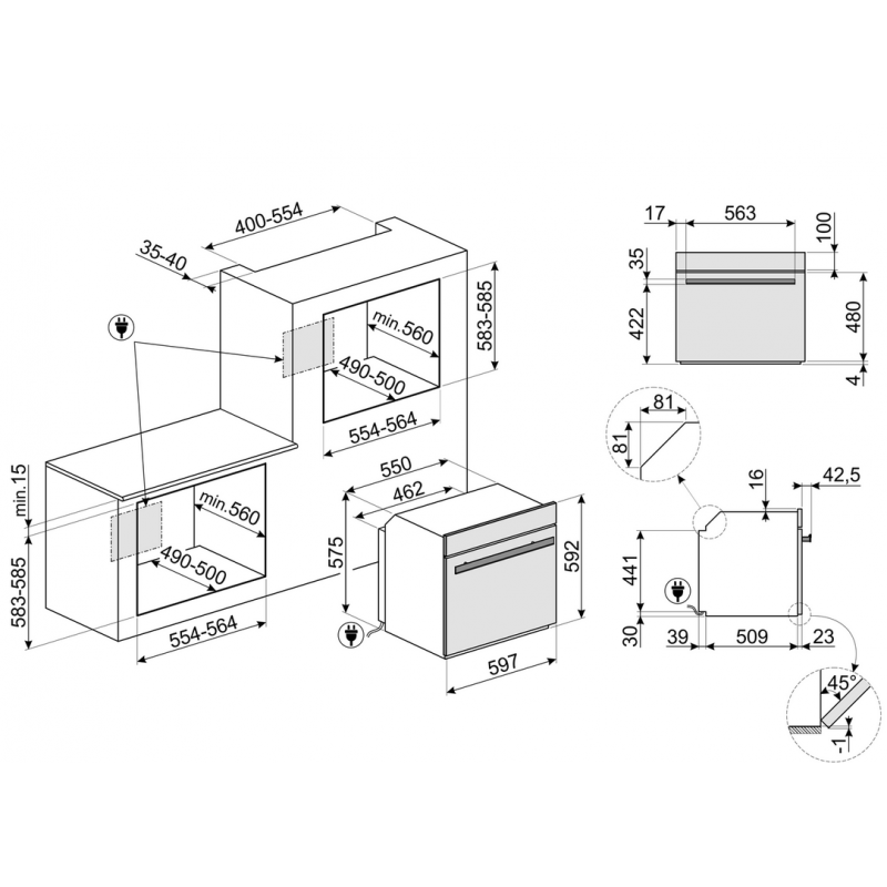 Four SMEG SO6606WAPNR