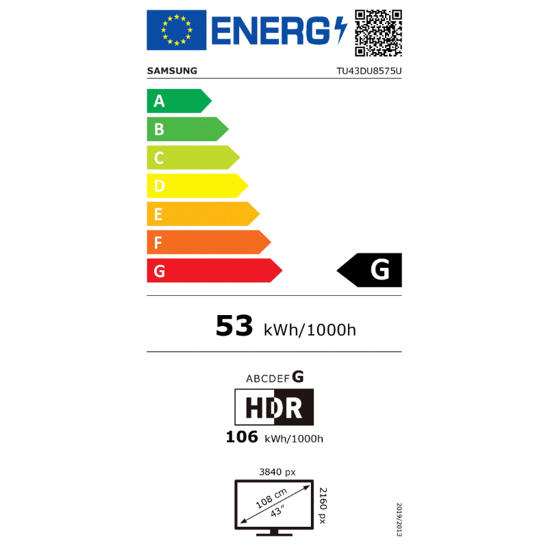 Télévision SAMSUNG TU43DU8575UXXC