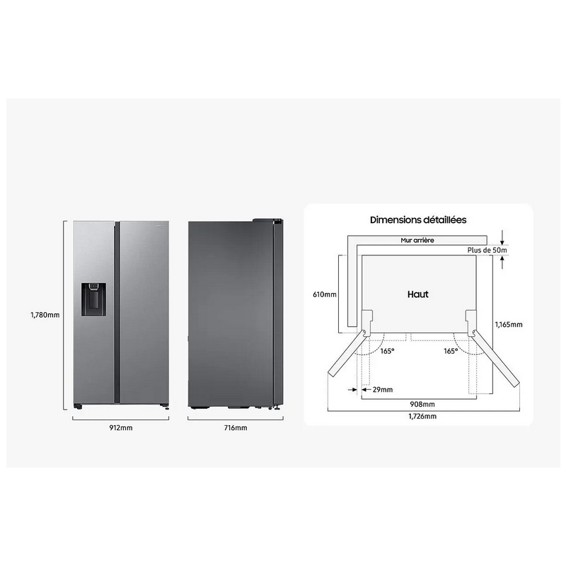 Réfrigérateur congélateur SAMSUNG RS6EDG54R3S9