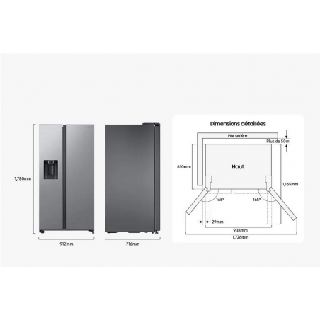 Réfrigérateur congélateur SAMSUNG RS6EDG54R3S9