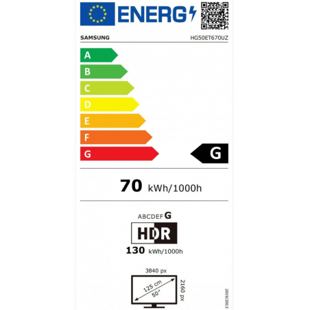 Écran hôtel SAMSUNG HG50ET670UZXEN