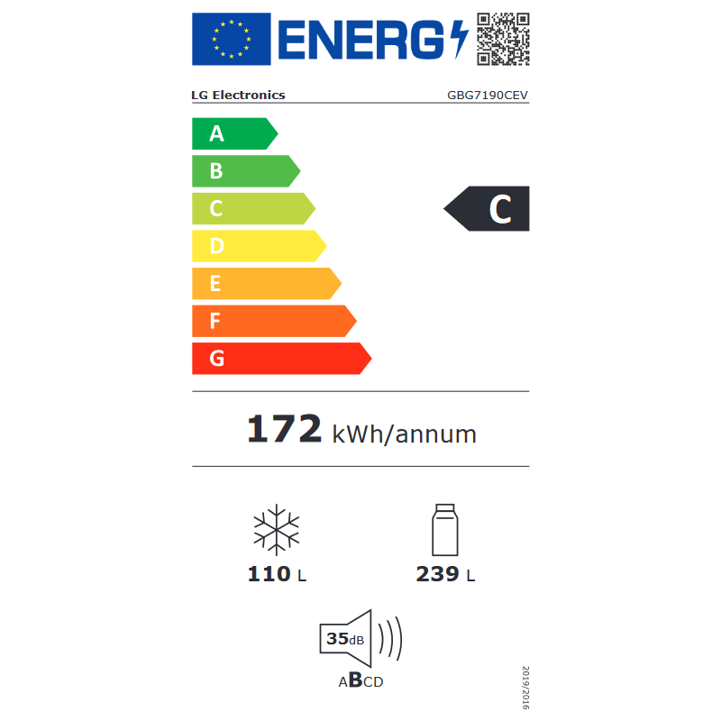 Réfrigérateur congélateur LG GBG7190CEV