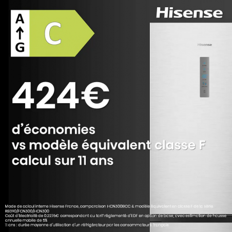 Réfrigérateur congélateur HISENSE HCN300BCC