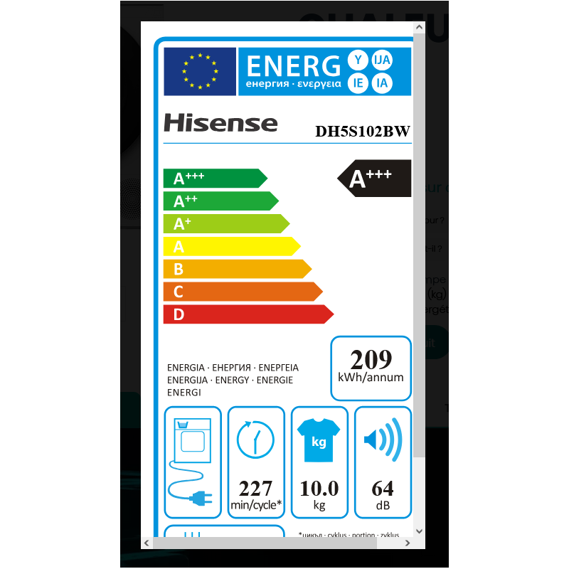 Sèche Linge HISENSE DH5S102BW