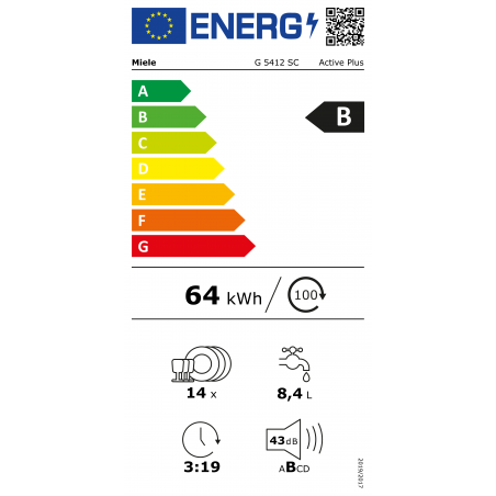 Lave Vaisselle MIELE G5412SC BLANC