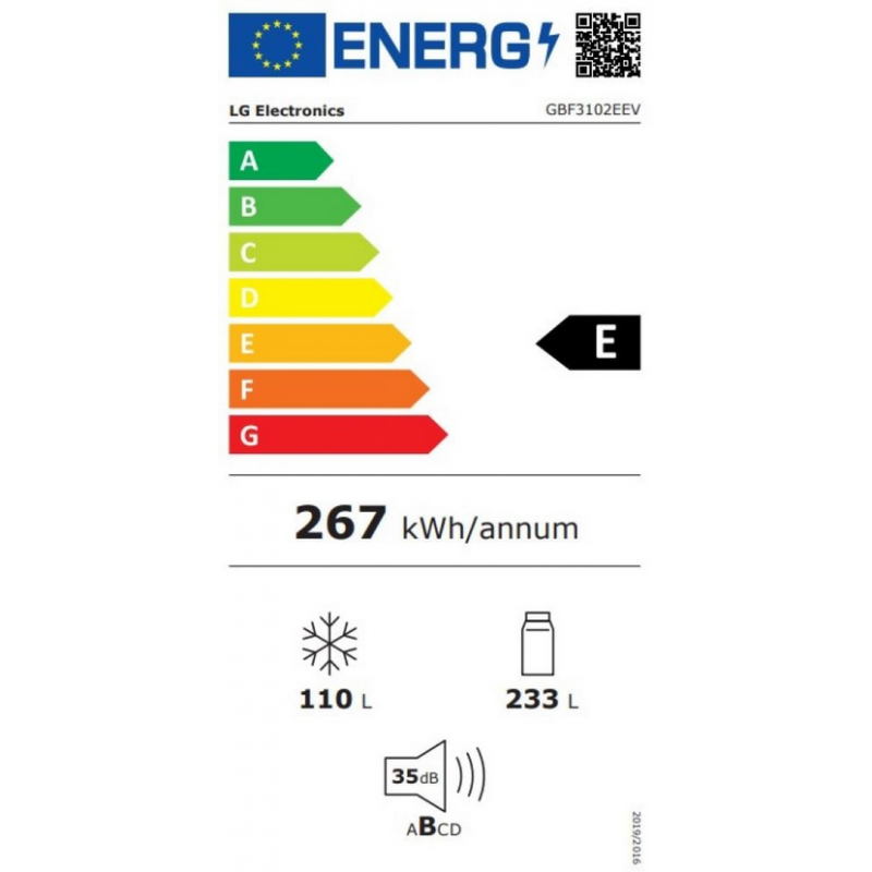 Réfrigérateur congélateur LG GBF3102EEV