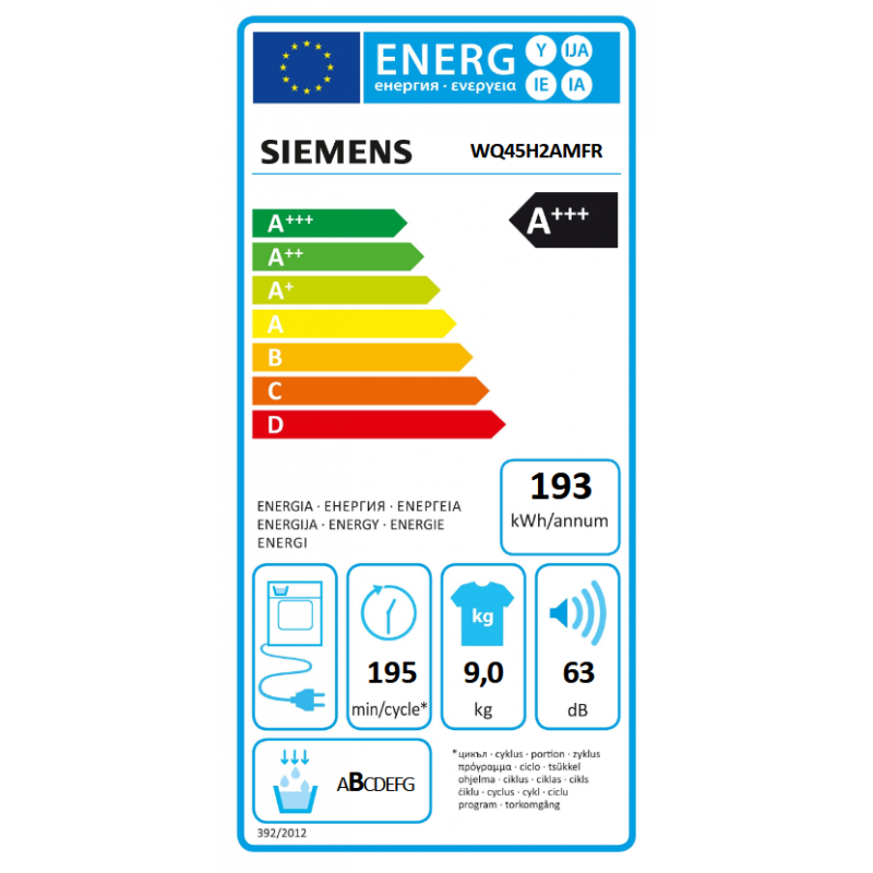 Sèche Linge SIEMENS WQ45H2AMFR