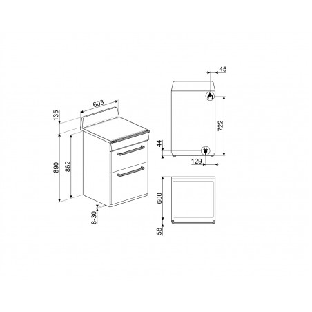 Cuisinière SMEG TR62BL