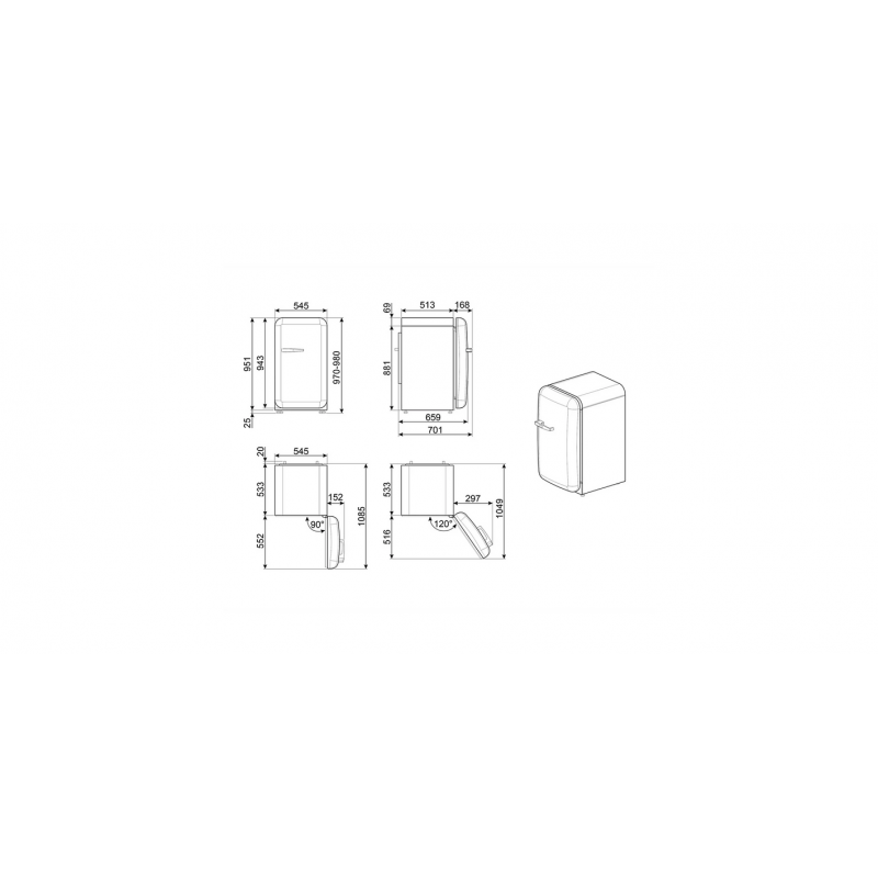 Réfrigérateur Une Porte SMEG FAB10RDUJ6