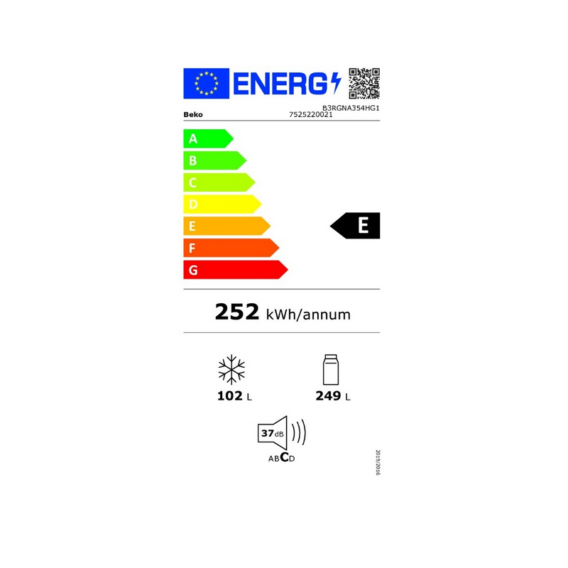 Réfrigérateur congélateur BEKO B3RGNA354HG1